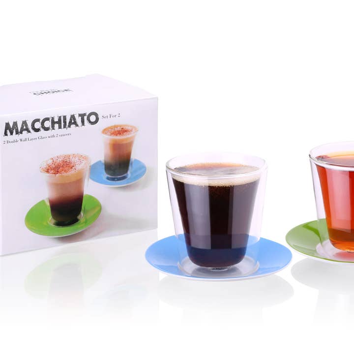 Set of 2 Double wall Cappuccino glass, 200ml, isolated for wholesale by Silly Design