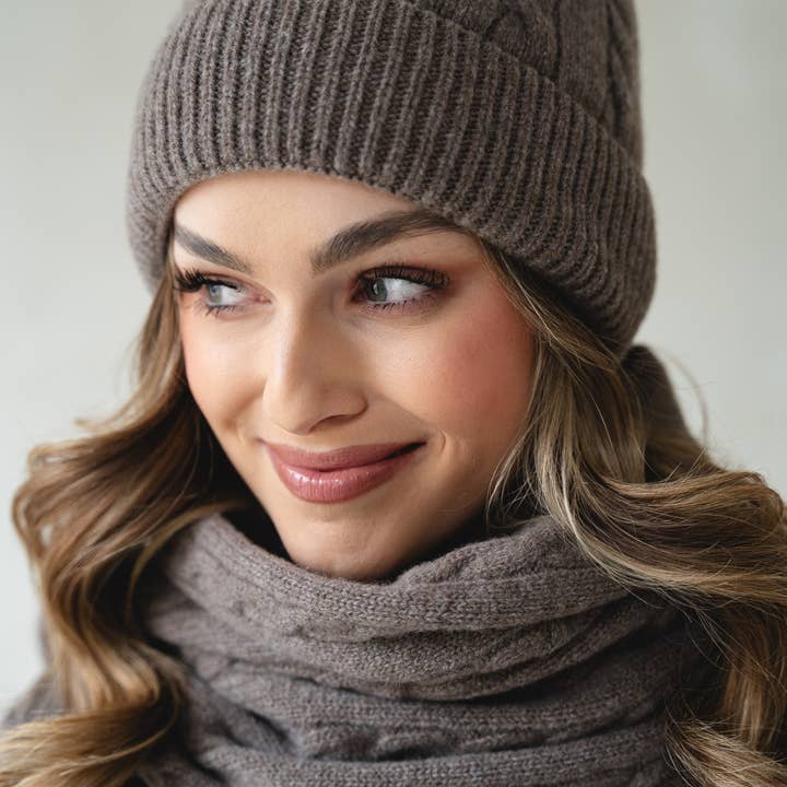 Ander - Wholesale Beanie - Women's - BELLANO Cashmere Blend Knitted Beanie 20