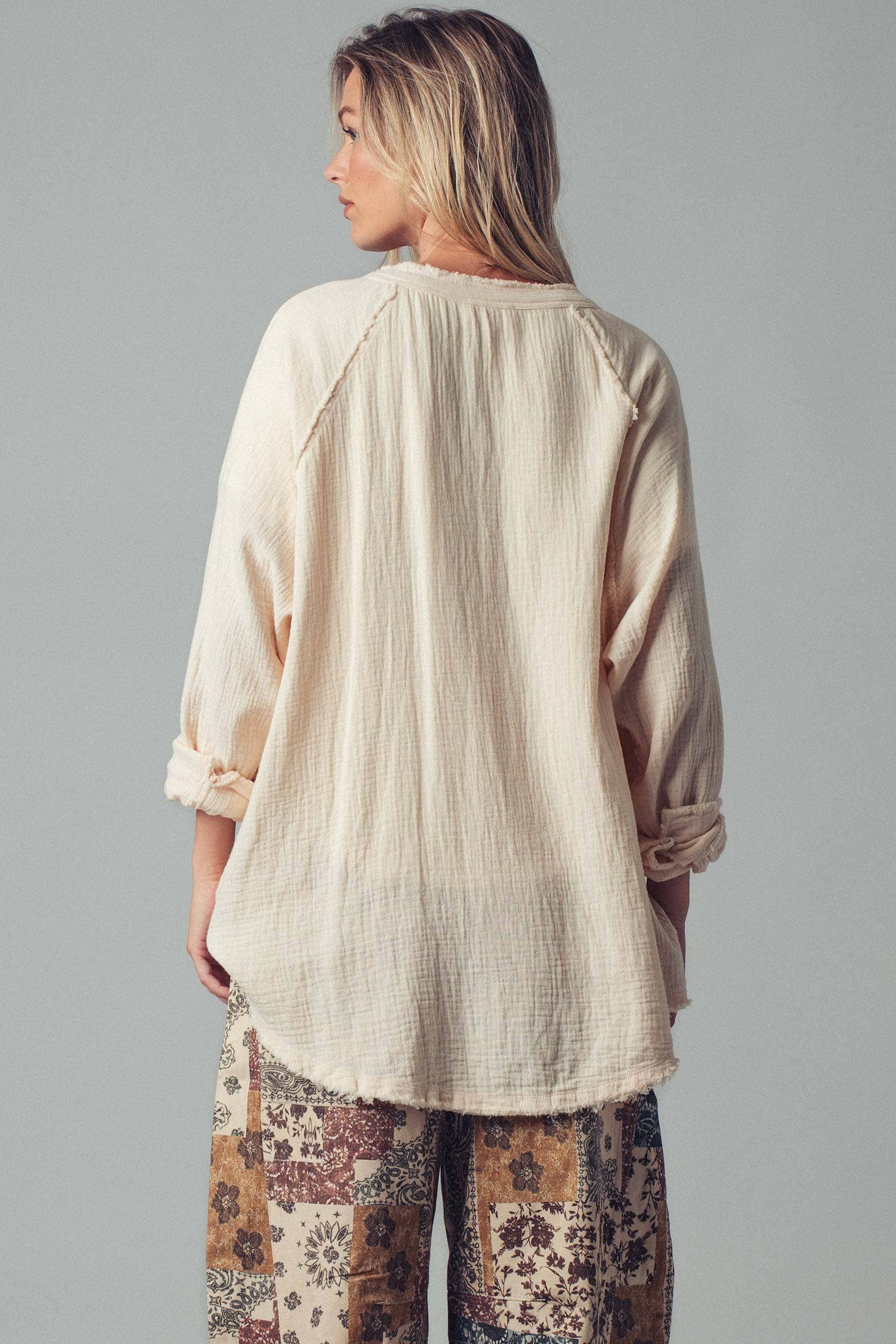 Fashion Week - Wholesale Button Down Shirt - Women's - The Willow Gauze Relaxed Shirt14