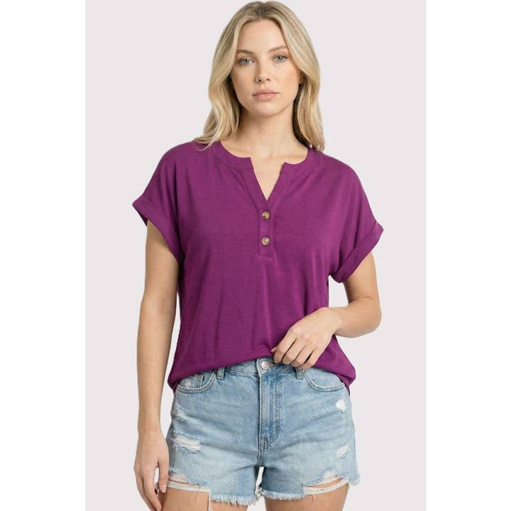 TOP HENLEY A COLLO CON BOTTONI SOLIDO per la vendita all'ingrosso da parte di STACCATO