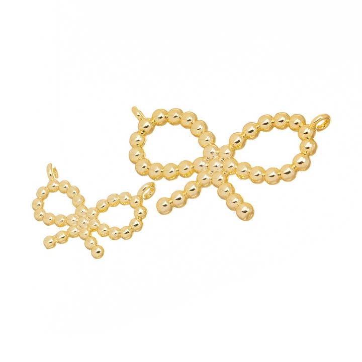 Gouden lint strik connector bedels voor het maken van sieraden voor wholesale door Jewel Pledge