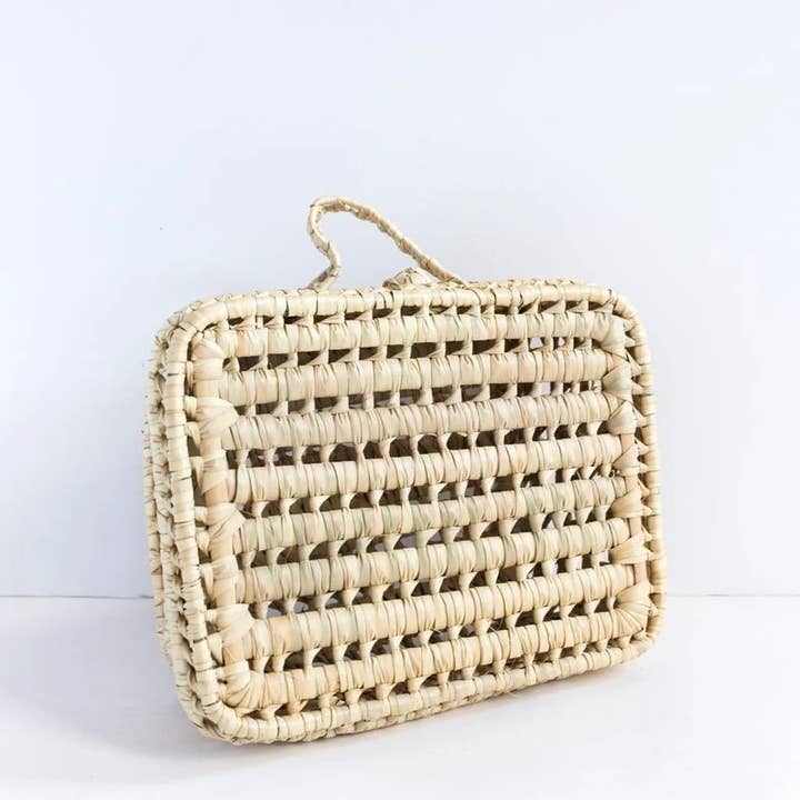 High crafty โ wholesale Basket โ ๐งบ Suitcase Basket Set โ Handwoven Palm Leaf Storage Baskets1