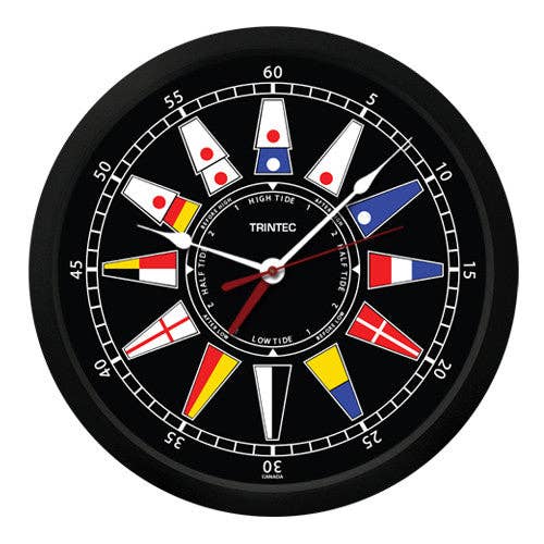 Trintec Industries Inc. - Wholesale Wall Clock - 10" Nautical Flag Time & Tide Clock0