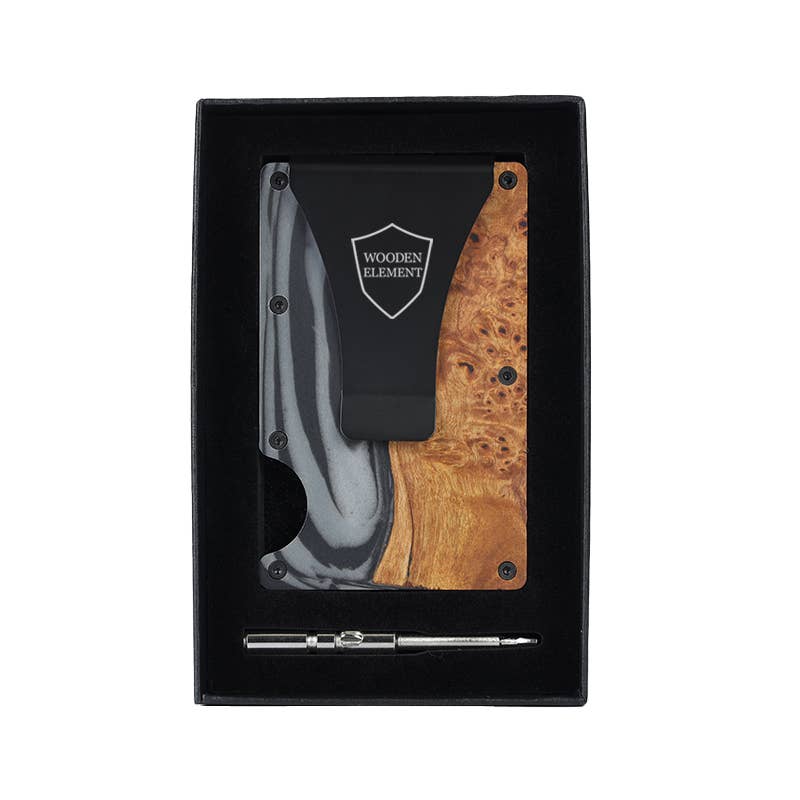 Wooden Element - Vente Présentoir – accessoires - Présentoir à portefeuilles avec 24 portefeuilles en bois et résine8