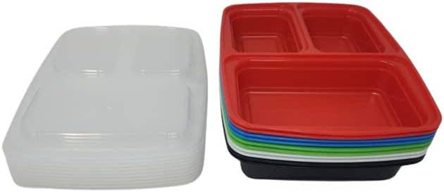 Innovarix - Wholesale Food Storage Container - To Go 3 Section Plate Meal Prep Containers 10 pack2
