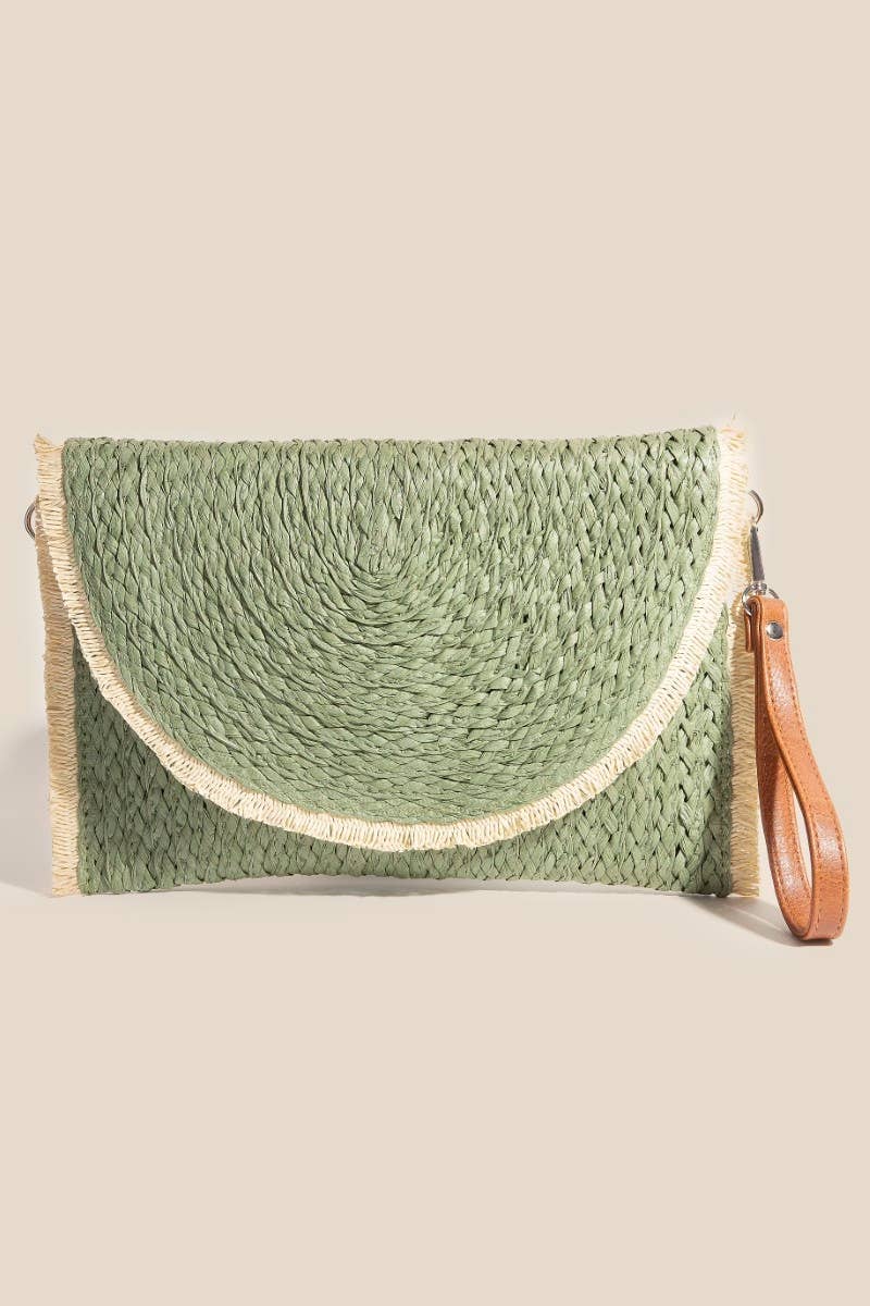 Anarchy Street - Wholesale Clutch Bag - Women's - Paper Braided Round Flat Envelope Clutch Bag