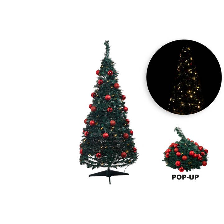 Árbol Pop'Up +Bolas Rojas H.150 Cm #1360 para venta al por mayor de CP INTERNATIONAL