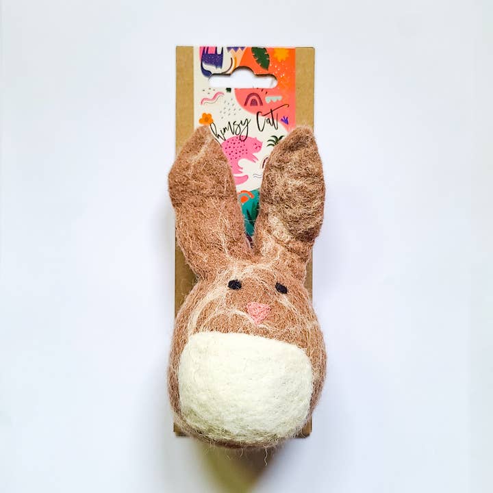 NUOVO! Giocattolo per gatti a forma di coniglietto in feltro - Whimsy Cat per la vendita all'ingrosso da parte di Joy Felts