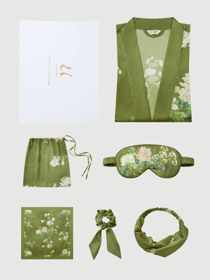 Floral Olive Kimono Robe for wholesale on Faire39