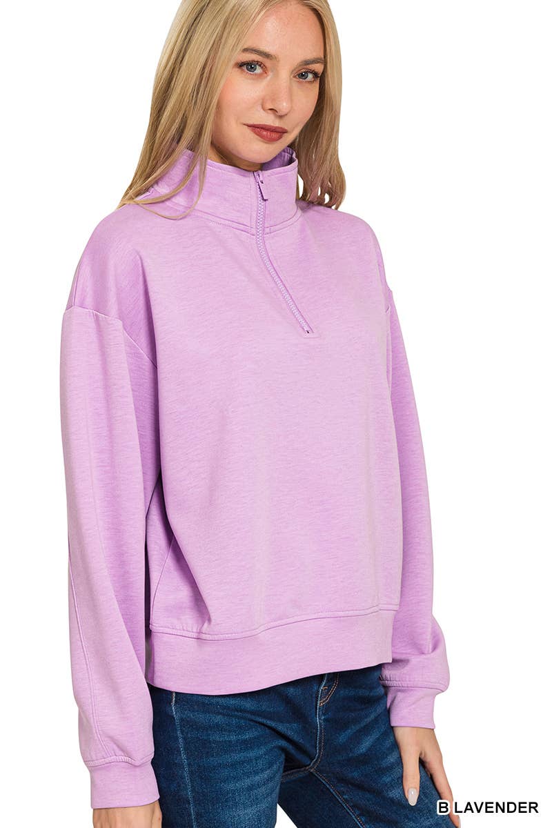 Vanilla Monkey - Wholesale Sweatshirt - Women's - Scuba Half Zip Pullover Sweatshirts0