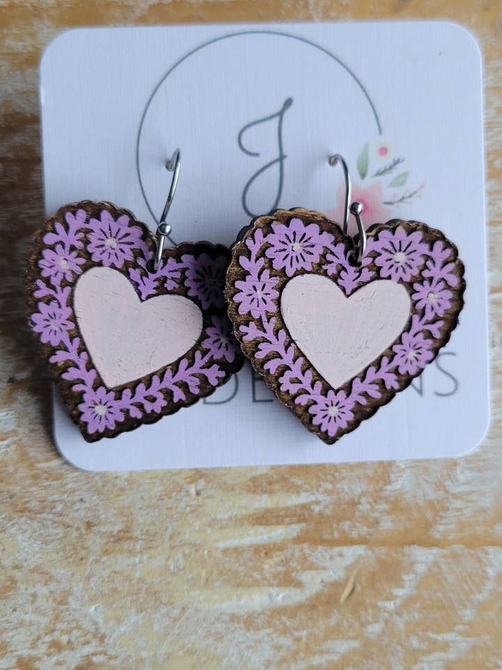 Sugar Cookie Heart Earrings for wholesale by JEMdesigns