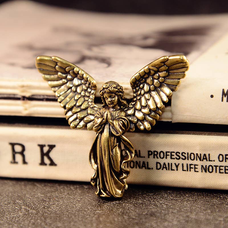 Gemcohub - Wholesale Ornament - Messing Engel Ornament Beschermengel Vleugels Miniatuur Model2