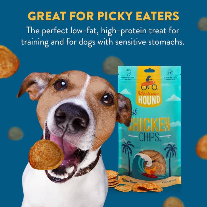 Wholesome Hound - Wholesale Pet Treats - Dog - Single-ingredient Just Chicken Chips - 3oz