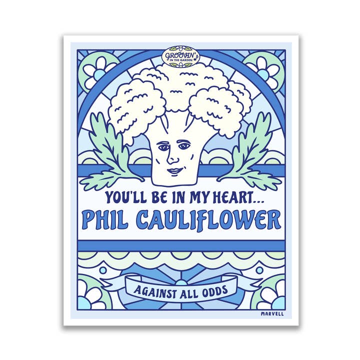 PHIL CAULIFLOWER - GROOVIN' IN THE GARDEN for wholesale by Lauren Marvell Illustrations