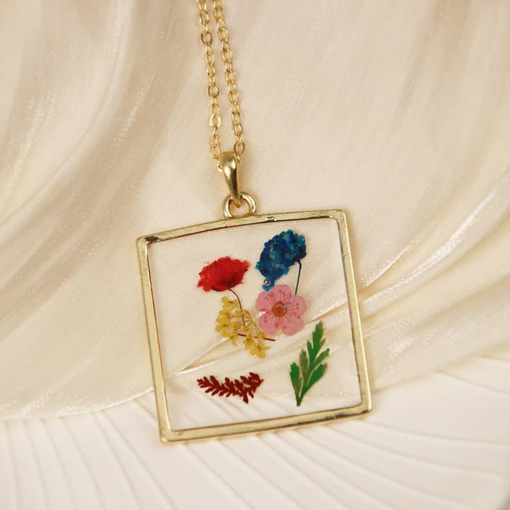 Torkad blomma halsband | Mors dag gåva tillbehör för wholesale av AtsknskRealFlower