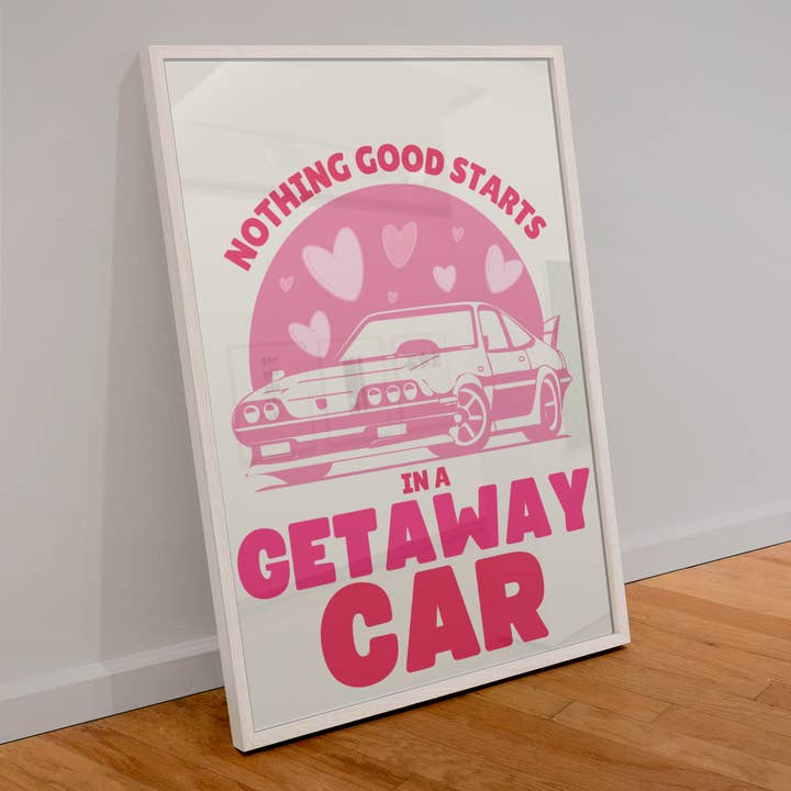 Niets goeds begint in een vluchtauto print voor wholesale door Blue Iris Designs Co