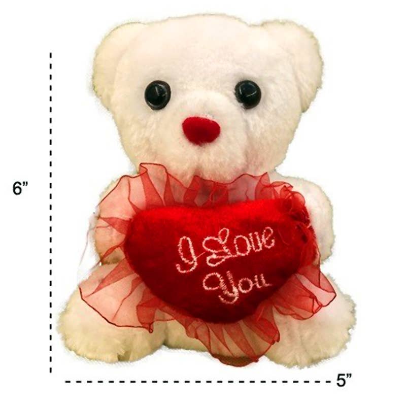 Deluxe Import Trading – wholesale Stuffed/plush toy – Kids & baby – 6" White Teddy Bear I Love You0