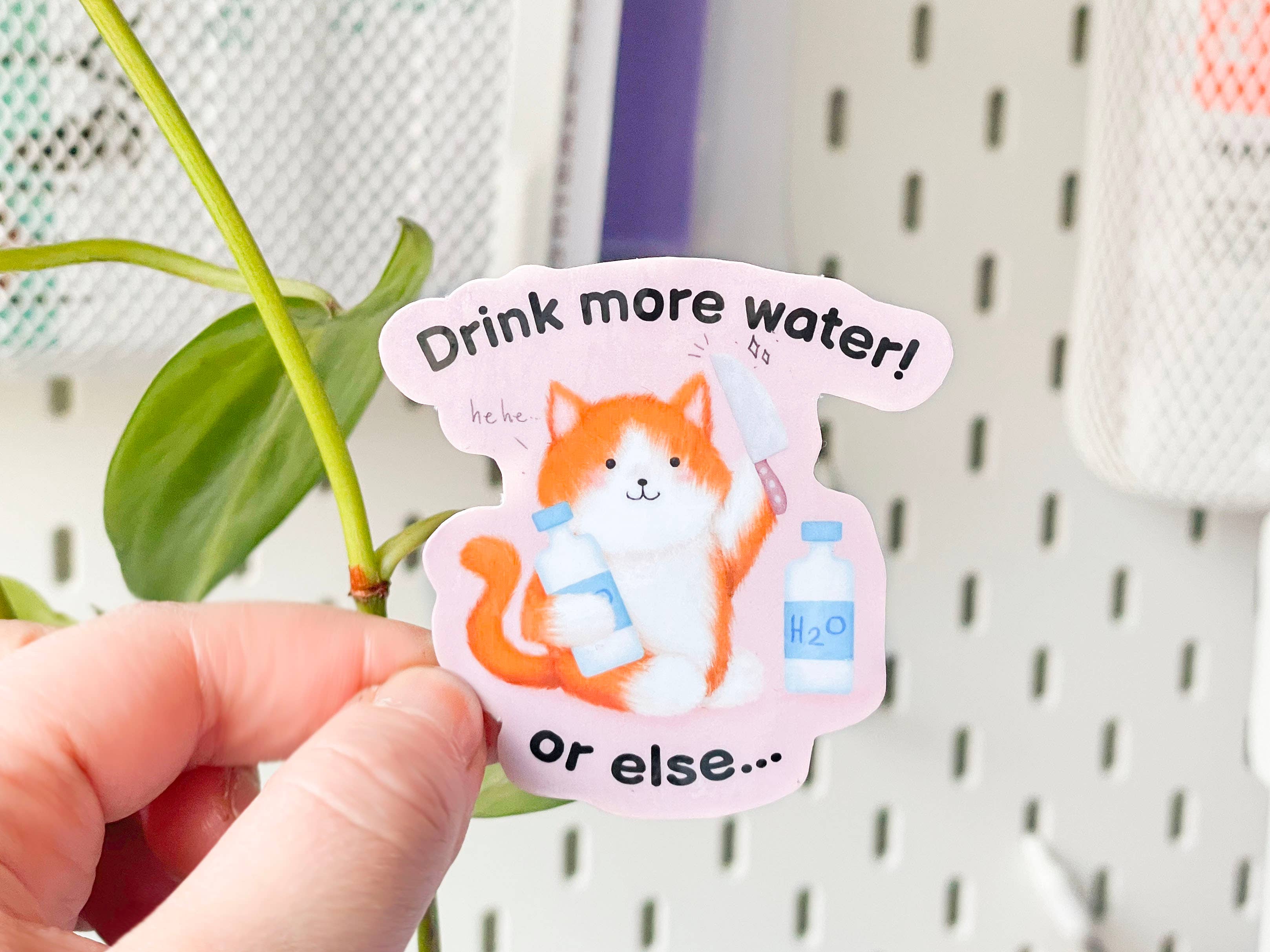 Jino's Art - Wholesale Sticker - Drink more water! Sticker | Reminder to Stay hydrated0