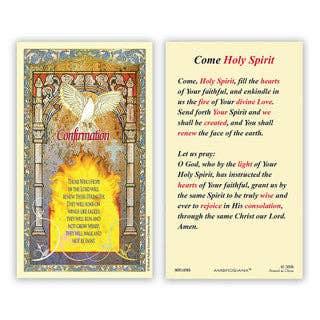 SAN JUDITAS RELIGIOUS ARTICLES - Wholesale Religious card - CONFIRMATION LAMINATED HOLY CARD