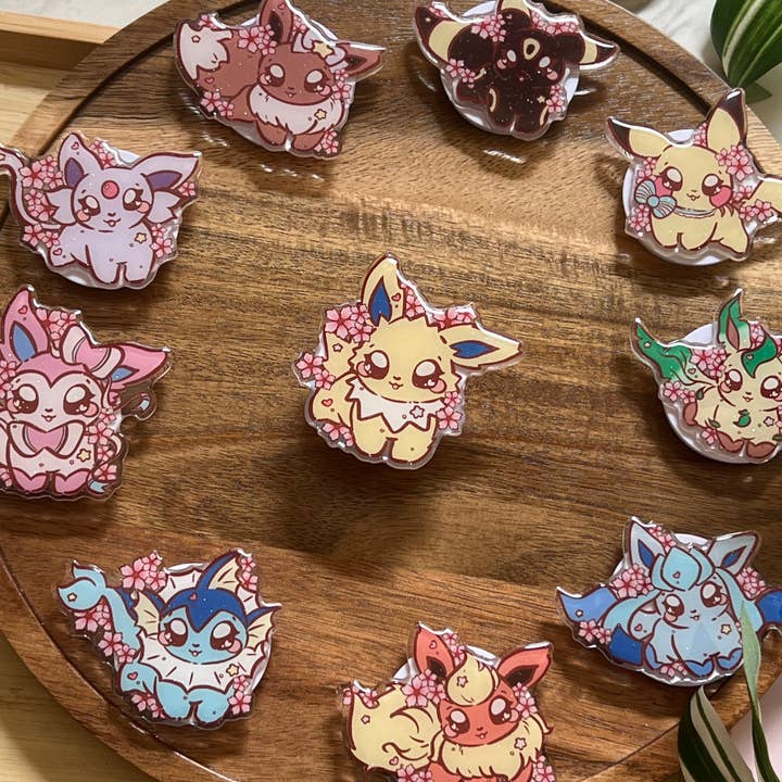 Peony Lee Art - Wholesale Phone Grip - Cherry Blossom Elemental Evolutions Glitter Epoxy Acrylic Phone Grips2