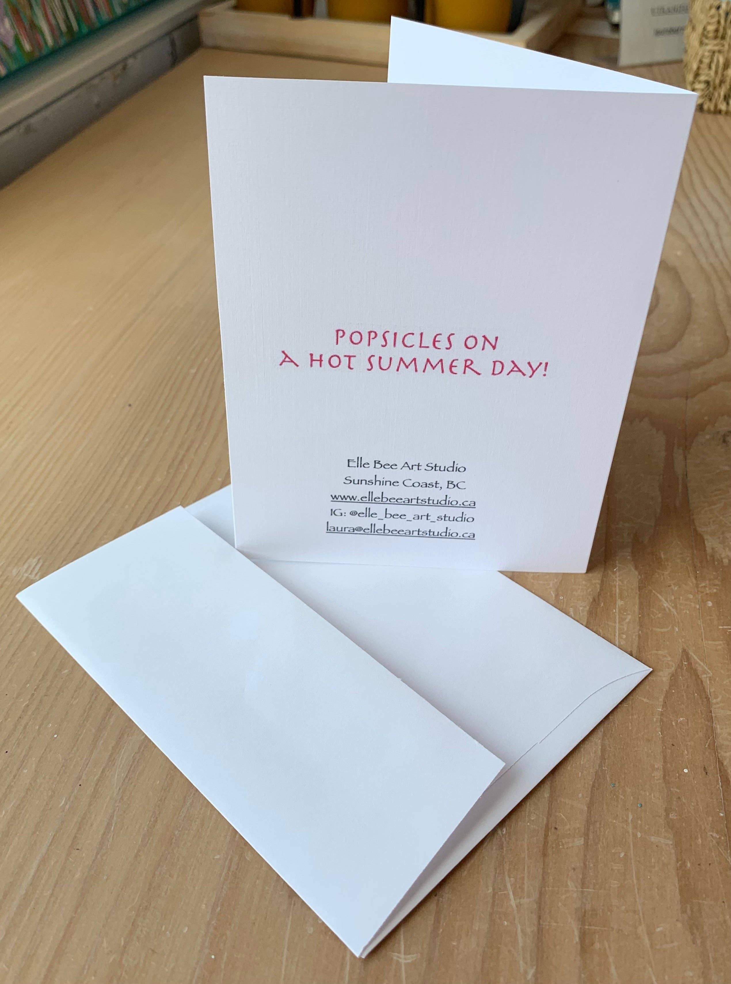 Elle Bee Art Studio - Wholesale Everyday Greeting Card - "Summer Popsicles" greeting card2