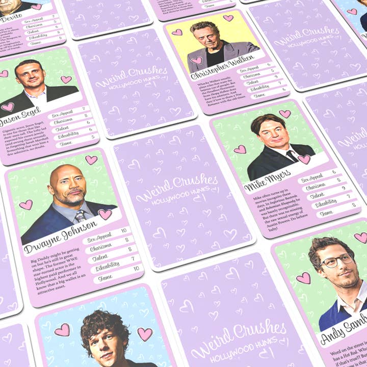 Bubblegum Stuff UK - Wholesale Card Game - Weird Crushes - Hollywood Hunks Card Game