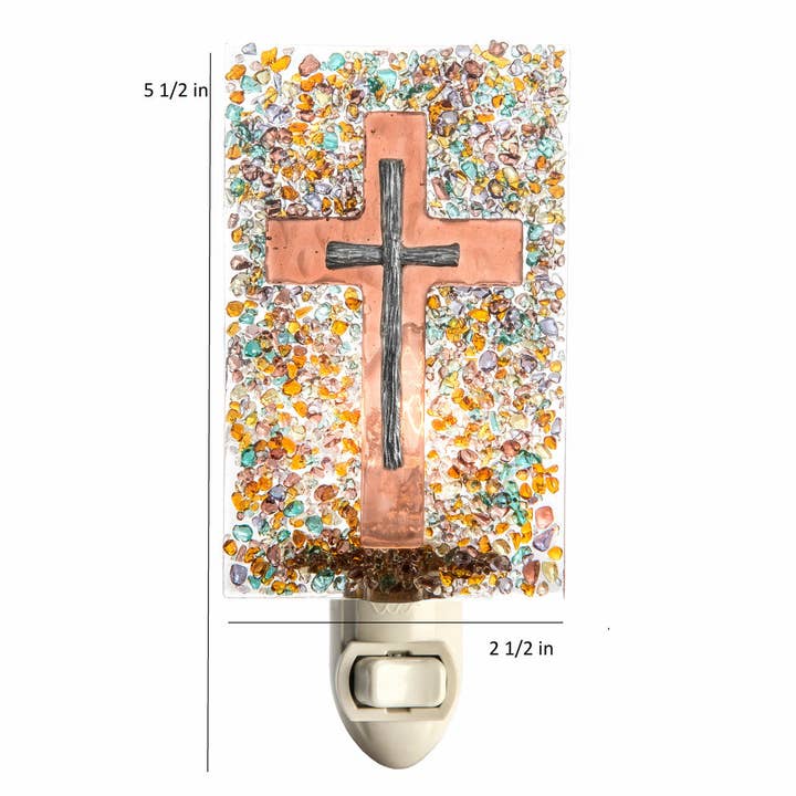 J Devlin Glass Art & Bert Anderson Collection - Wholesale Night Light - Ntl 221 Cross Night Light1