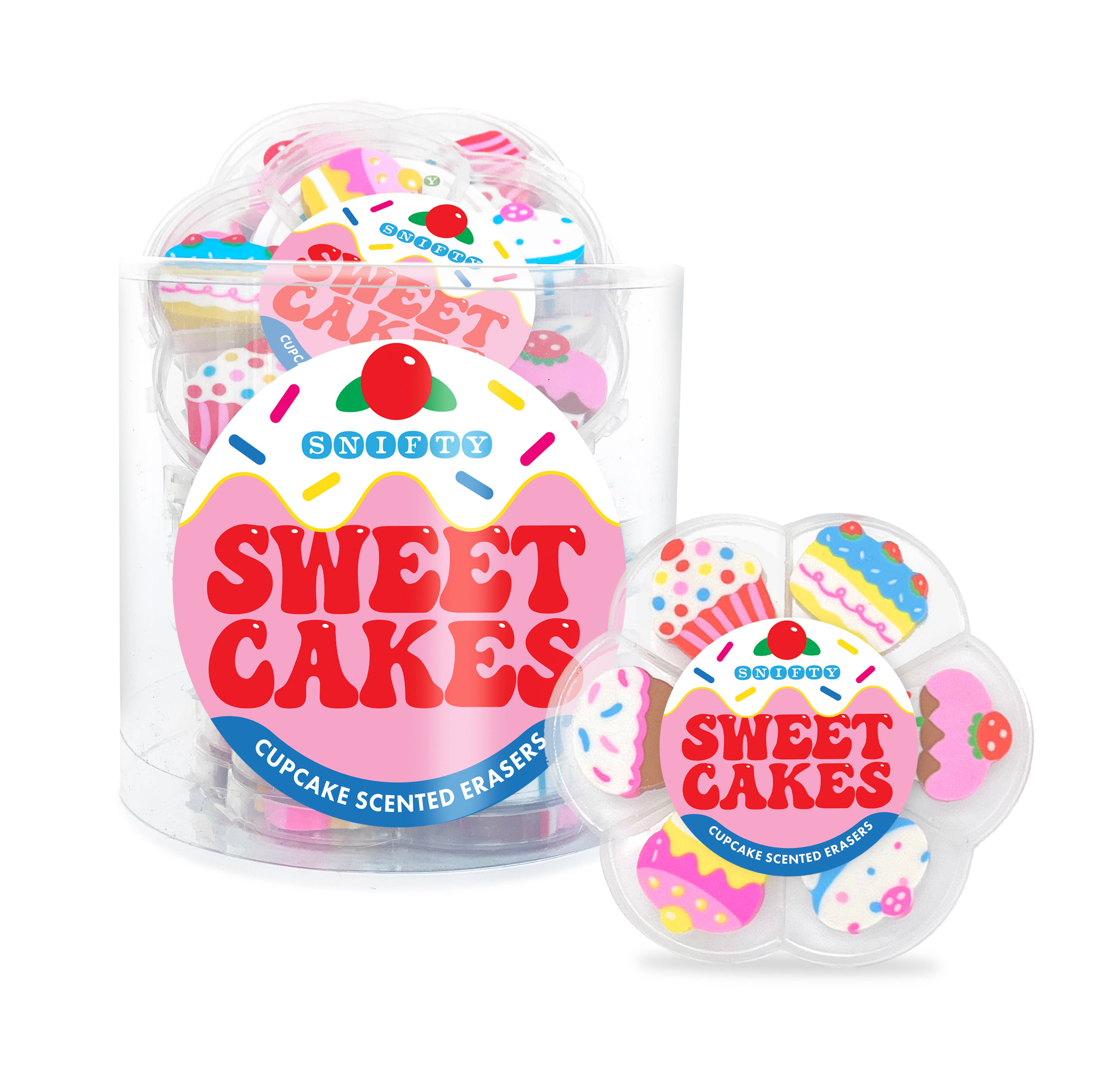 SNIFTY – wholesale Suddgummi – Sweet Cakes Doftande Suddgummin - 12-pack i Burk2