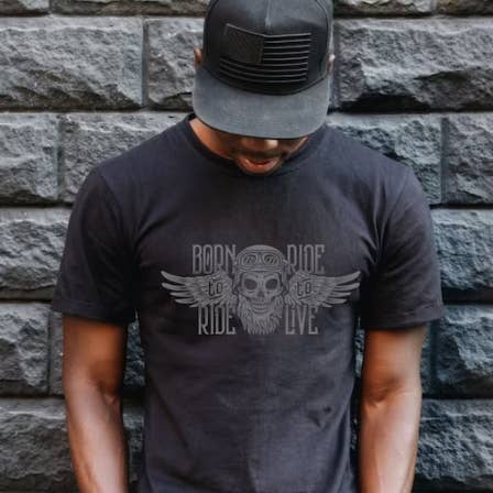 Ashton Grove Ltd Co - Wholesale Screen Printed T-Shirt - Men's - Born to Ride, Motorcycle Graphic Tee