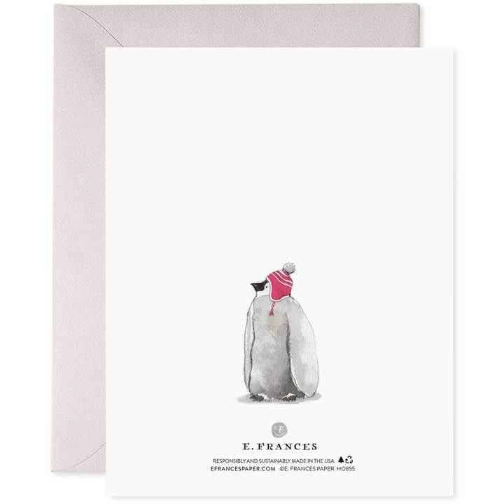 E. Frances Paper - Wholesale Christmas Card - Cozy Penguins (Boxed Set of 6) | Holiday Christmas Cards