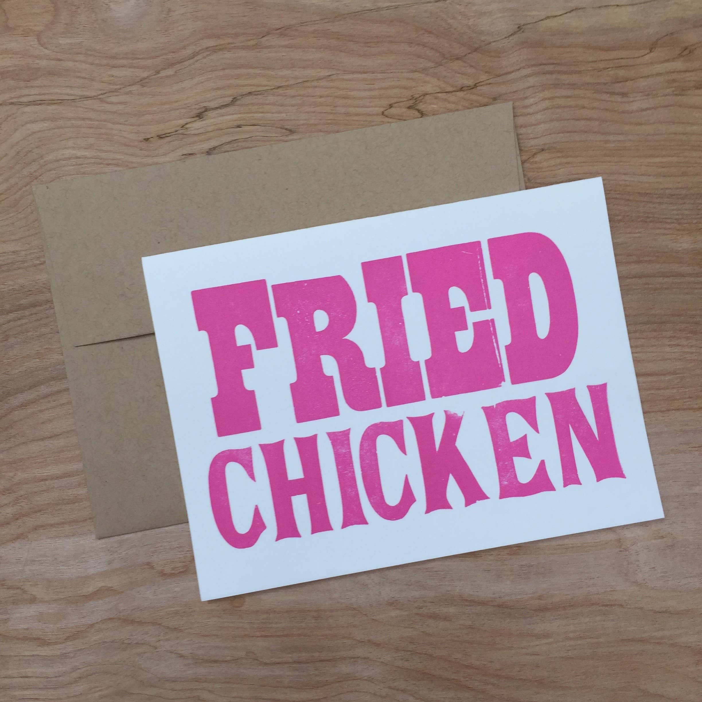 Pioneer House (formerly Yee-Haw) - Wholesale Everyday Greeting Card - Fried Chicken Letterpress Greeting Card2