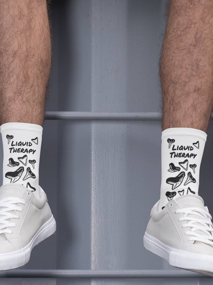 Shark Tooth Crew Socks for wholesale by Liquid Therapy Clothing