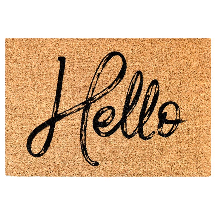 Canty Hello Natural Doormat for wholesale by Calloway Mills