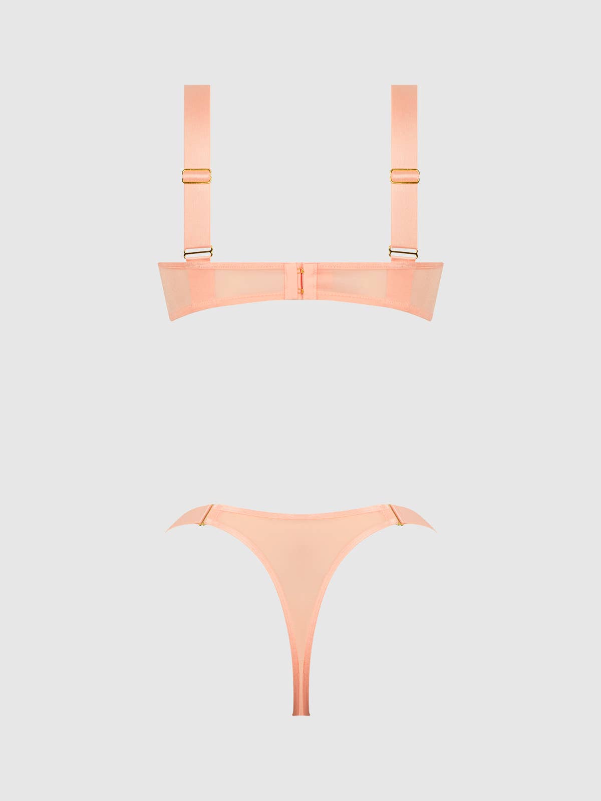 PÊCHE S'IL VOUS PLAÎT ENSEMBLE SOUTIEN-GORGE ET STRING À BONNETS OUVRANTS EN MAILLE SCINTILLANTE YVONE en vente sur Faire9