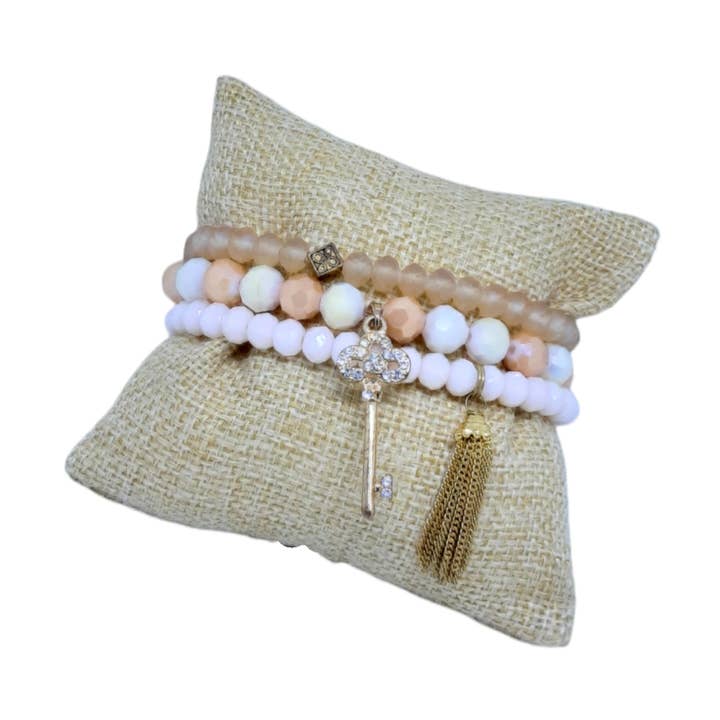 Light Peach Bracelet Set for wholesale by Bijoux de Delone, LLC