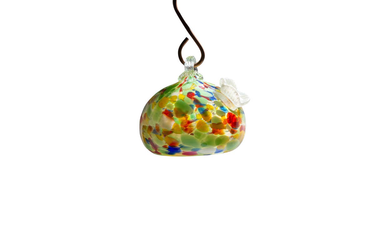 ApricotMint - Wholesale Bird Feeder - Handblown Art Glass Humming Bird Feeder Small2
