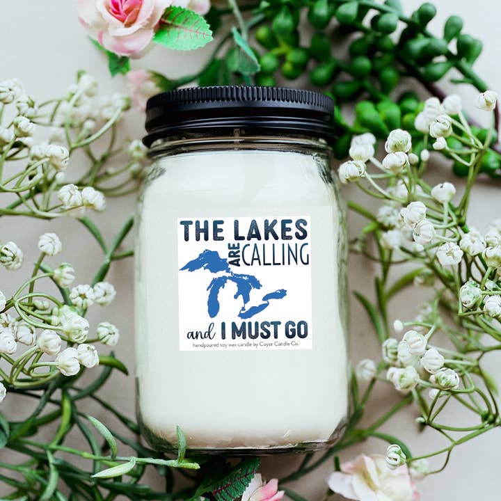 Coyer Candle Co. - Wholesale Jar/Filled Candle - 16 oz Candle Jars - The lakes are calling...