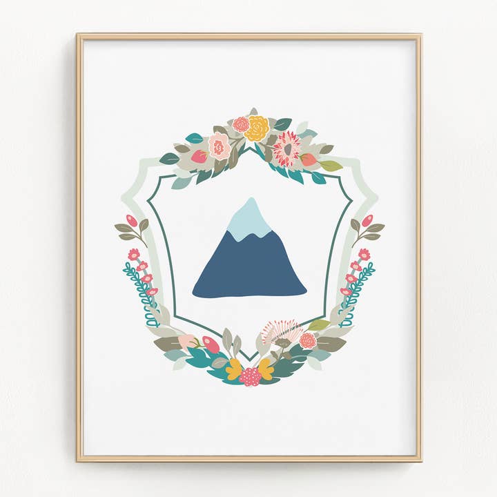Woodland Adventure Mountain Art Print for wholesale by Flip The Script Studios