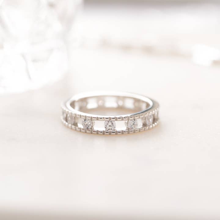 Sami Jewels - Vendita all'ingrosso Anelli multipietra - Anello Double Eternity con borchie4