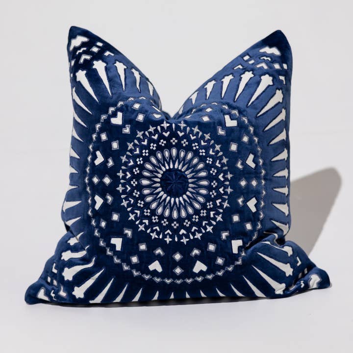 BHD HOME - Wholesale Chair cushion - Mayan Sphere Sapphire Navy Cushion 55 x 55cm