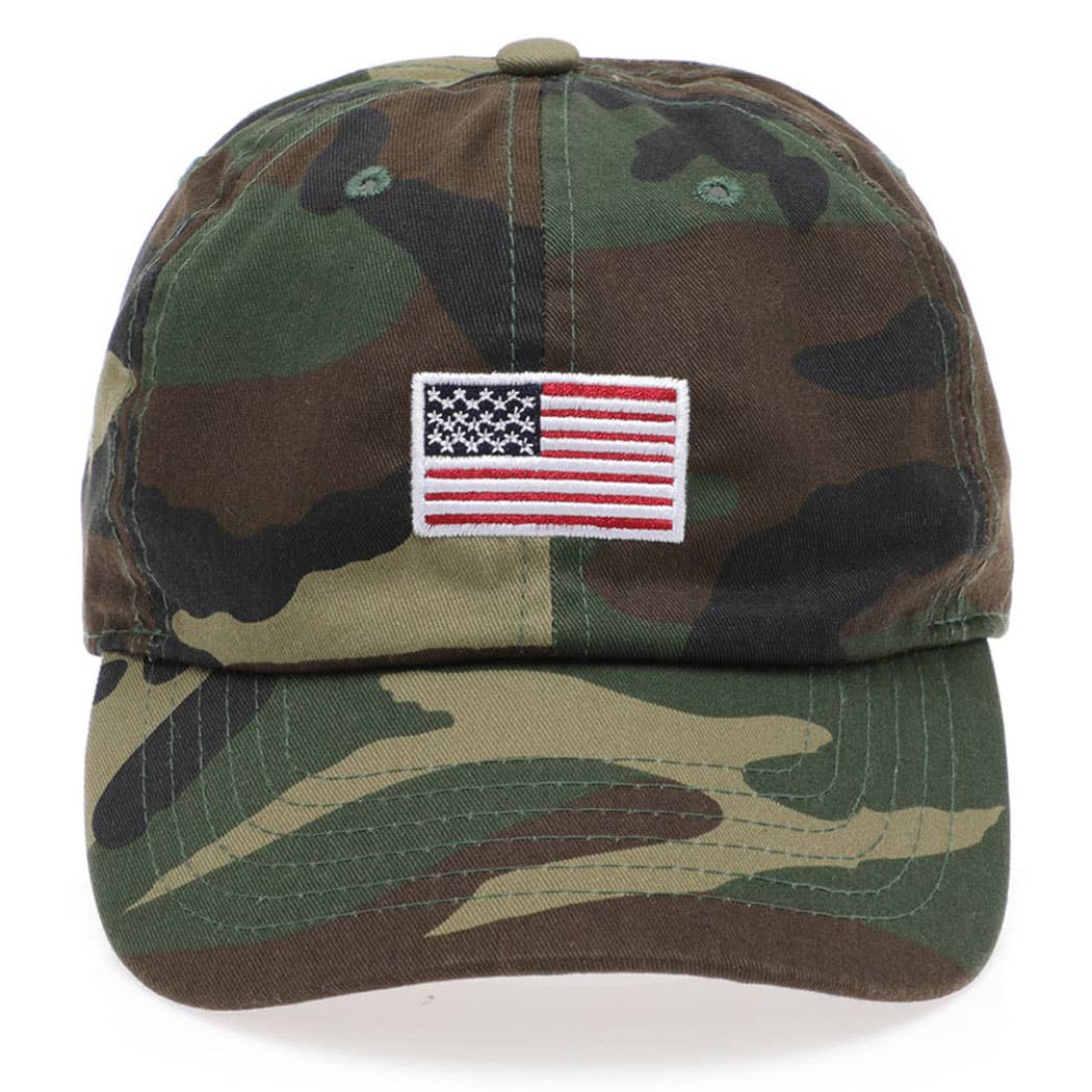 Fashion City – wholesale Baseball cap – Unisex – American Flag Patched Cotton Baseball Cap5