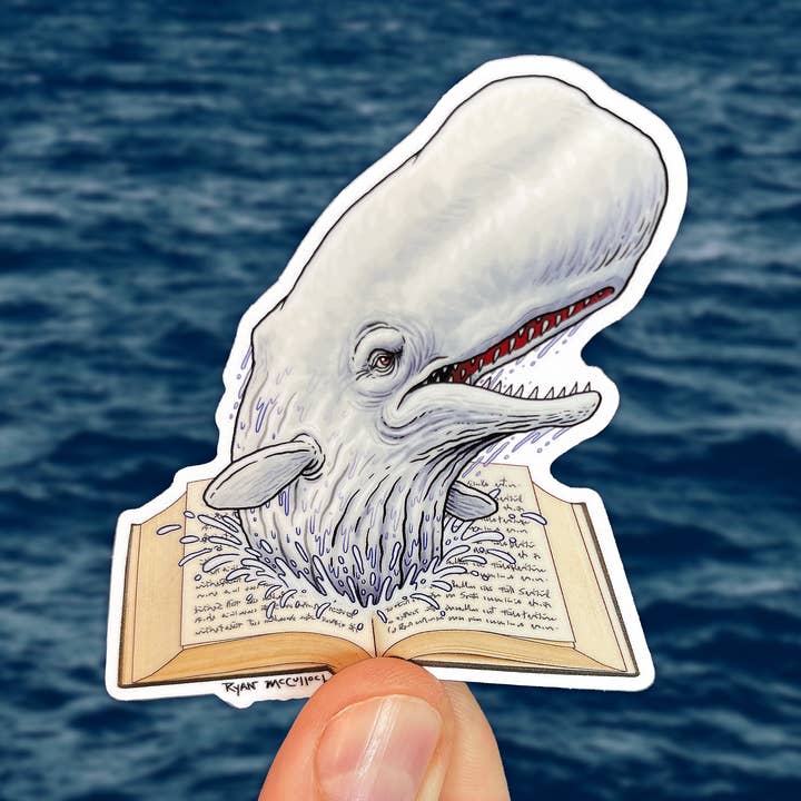 AUTOCOLANTE EM VINIL: Moby Dick Book, Herman Melville (Livraria) por atacado de Ryan McCulloch Art