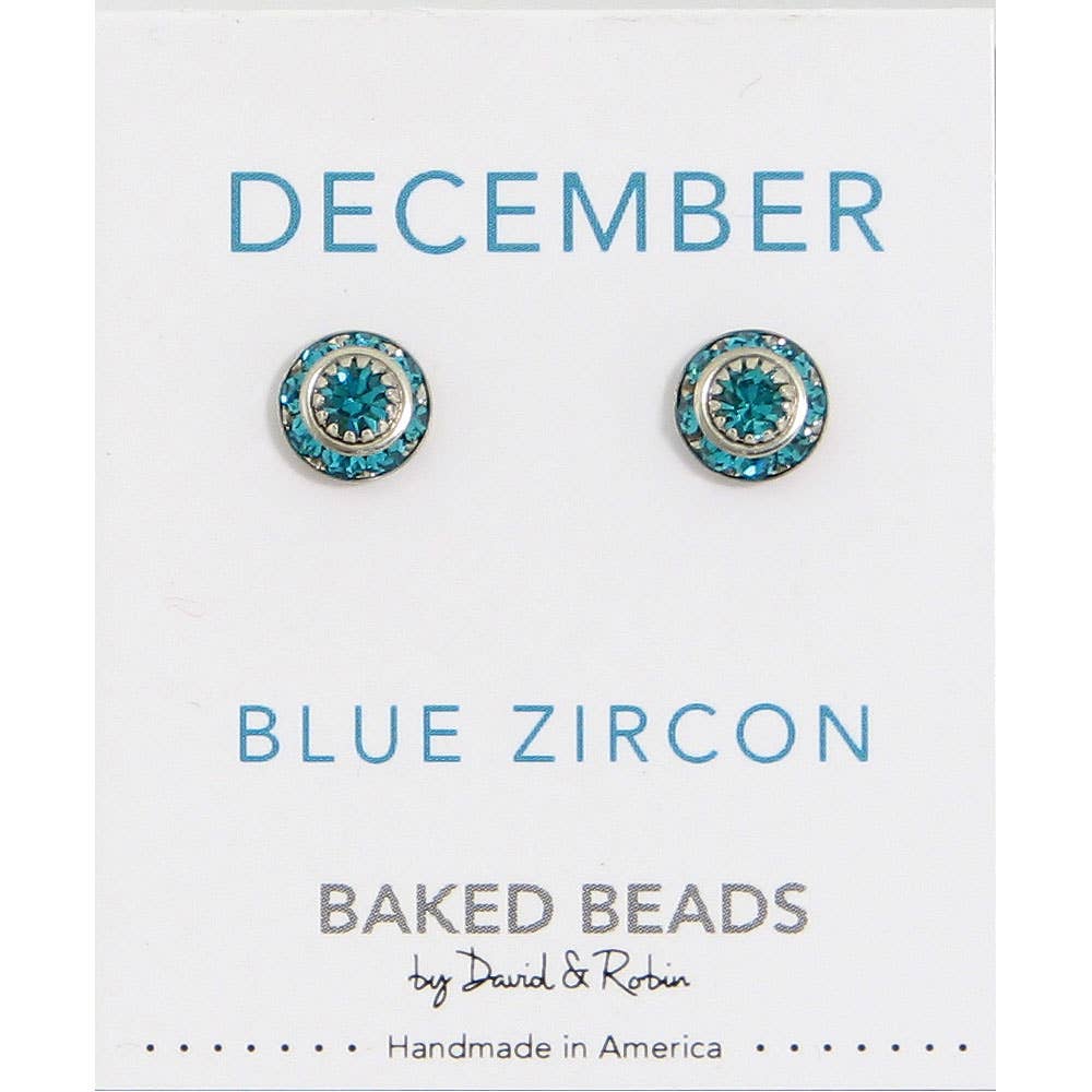 Baked Beads - Wholesale Stud/Post Earrings - Crystal Disc Birthstone11