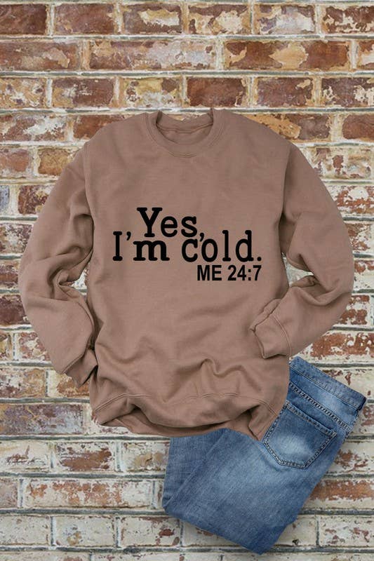 Top Avenue - Wholesale Graphic Sweatshirt - Women's -  Yes I'm Cold, Me 24:7, Winter, Unisex Crewneck Fleece Sweatshirts3
