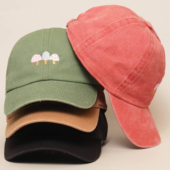 Fashion City - Wholesale Baseball Cap - Women's - Mushroom Pattern Baseball Cap
