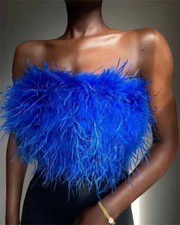 SugarQuoteMeNot LLC - Wholesale Blouse - Women's - Ostrich Feathered Like-Fluffy Fur top with Zipper Back6