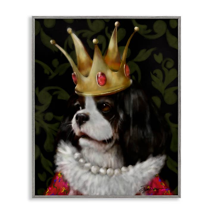Stupell Industries - Wholesale Wall sign - Queenie Dog with Gold Crown - Framed Wall Art20