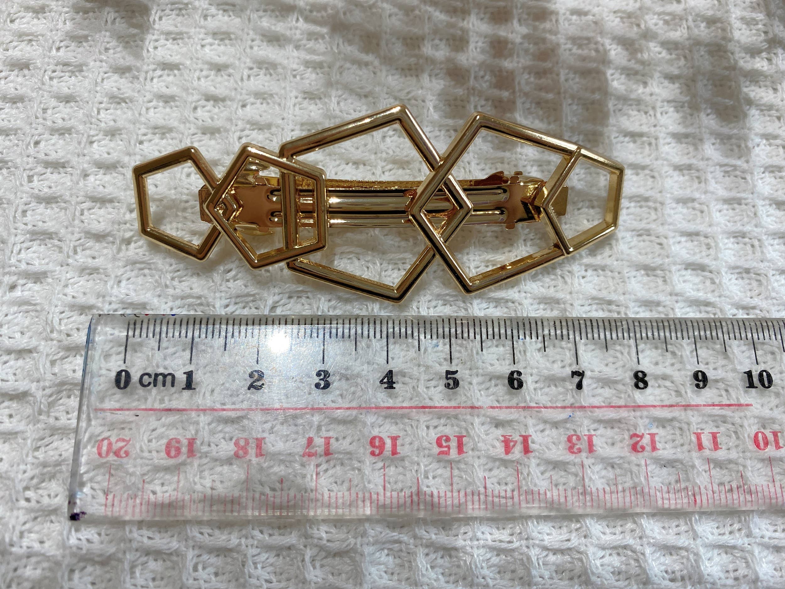 LadyJuneAccessories - Vendita all'ingrosso Fermaglio per capelli - Donna - Fermaglio geometrico dorato | Capelli spessi | Fermacapelli in ottone2