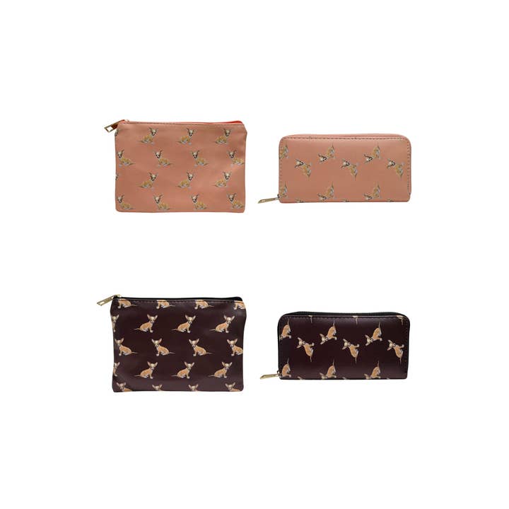 Fashion Scarf World - Wholesale Wallet - Women's - Chihuahua Dog Purse Collection - Black