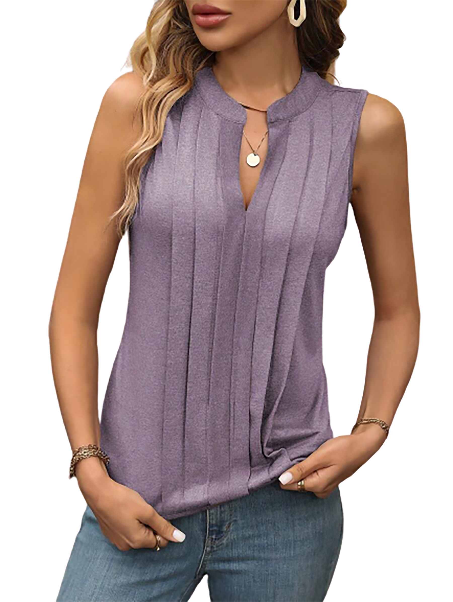 Wholesalesir - Wholesale Blouse - Women's - Women's V Neck Sleeveless Blouse Tops Shirts0